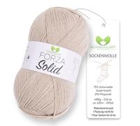 MeriWoolArt Sock Yarn, 75% Virgin Wool Superwash, 100g/420m, Purple, 4-Ply for Socks and Sweaters (Beige-4604)