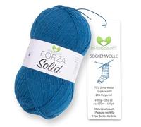 MeriWoolArt Sock Yarn, 75% Virgin Wool Superwash, 100g/420m, Purple, 4-Ply for Socks and Sweaters (Blue-4625)