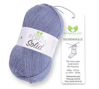 MeriWoolArt Sock Yarn, 75% Virgin Wool Superwash, 100g/420m, Purple, 4-Ply for Socks and Sweaters (Blue-Grey-4614)