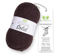 MeriWoolArt Sock Yarn, 75% Virgin Wool Superwash, 100g/420m, Purple, 4-Ply for Socks and Sweaters (Brown-4623)