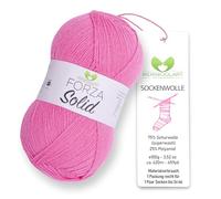 MeriWoolArt Sock Yarn, 75% Virgin Wool Superwash, 100g/420m, Purple, 4-Ply for Socks and Sweaters (Candy Pink-4642)
