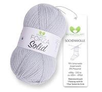 MeriWoolArt Sock Yarn, 75% Virgin Wool Superwash, 100g/420m, Purple, 4-Ply for Socks and Sweaters (Grey-4612)