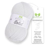 MeriWoolArt Sock Yarn, 75% Virgin Wool Superwash, 100g/420m, Purple, 4-Ply for Socks and Sweaters (Grey-4611)