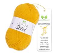MeriWoolArt Sock Yarn, 75% Virgin Wool Superwash, 100g/420m, Purple, 4-Ply for Socks and Sweaters (Mustard Yellow-4610)