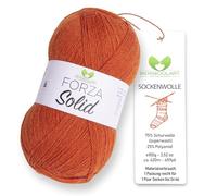 MeriWoolArt Sock Yarn, 75% Virgin Wool Superwash, 100g/420m, Purple, 4-Ply for Socks and Sweaters (Orange-4609)