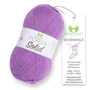 MeriWoolArt Sock Yarn, 75% Virgin Wool Superwash, 100g/420m, Purple, 4-Ply for Socks and Sweaters (Purple-4640)