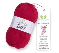 MeriWoolArt Sock Yarn, 75% Virgin Wool Superwash, 100g/420m, Purple, 4-Ply for Socks and Sweaters (Red-4645)