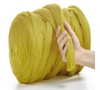 MeriWoolArt® XXL Merino Wool, 4-5 cm Thick, DIY Chunky Wool Blanket, Olive, 250 g