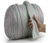 MeriWoolArt XXL Merino Wool Yarn, 100% Virgin Wool (4-5 cm Thickness), Extra Thick Felting Wool for Dry & Wet Felting, Arm Knitting, DIY Blanket for Baby & Adults - 250 g