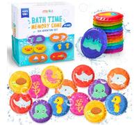 merka Bath Toys, Floating Flash Cards for Bathtime, Set of 30 Foam Bathtime Toy Set for Memory Game, Sea Adventure Designs, Learning Activity for Babies, Infants and Toddlers