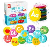 merka Bath Toys, Floating Flash Cards for Bathtime, Set of 36 Foam Bathtime Toy Set for Learning ABCs, Alphabet, Numbers for Babies, Infants and Toddlers