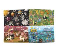 merka Kids Placemats Educational Placemat Non Slip Designer Set Ocean Space Jungle Unicorns Learning Placemat for The Dining and Kitchen Table for Kids and Toddlers Ages 2-8