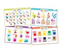 merka Kids Placemats - Reusable Educational Toddler Placemat - Table Mat for Learning Alphabet ABC, Shapes, Colors, Counting, Numbers - Wipeable, Washable, Non Slip Kid Placemat for Dining Table