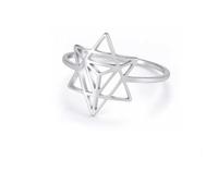 Merkaba Star Sacred Geometry Ring Women Stainless Steel Gold Color Finger Rings Wedding Band Meditation Jewelry