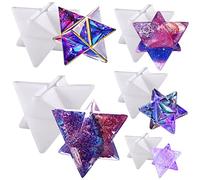 Merkaba Star Silicone Moulds 5-in-Set 3D Chakra Stones Tray Assorted Sizes for Epoxy Resin Casting Art Crafts, Polymer Clay, Soap, Wax, DIY Art Craft, Home Decor