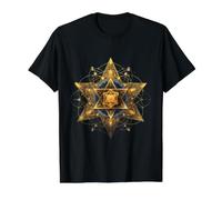 Merkaba Star Tetrahedron Lightworker Sacred Geometry Value Graphic T-Shirt, Men, Black, XL