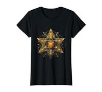 Merkaba Star Tetrahedron Lightworker Sacred Geometry Value Graphic T-Shirt, Women, Black, M