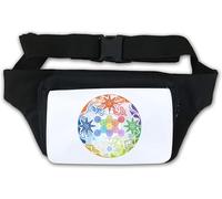 Merkaba The Flower of Life Colourful Art Waist Bag Fanny Pack White