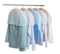 Merkaunis 50 Pcs Shoulder Covers, 23.6 x 11.8 Inch, Clear Plastic, Garment Shoulder Dust Covers for Coats, Jackets, Dress Closet Storage