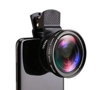 Merkts 2Pcs Universal Cell Phone Lens,Universal Clip Universal Cell Phone Professional Super Wide Angle + Macro 2-in-1 for,Black