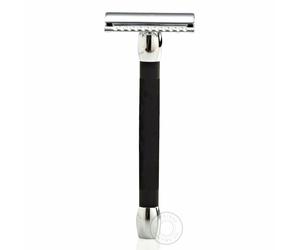 Merkur 20C Black Handle Double Edge Closed Comb Safety Razor - Long Handle