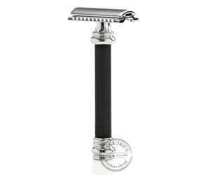 Merkur 38C Barber Pole HD Double Edge DE Safety Razor - Black - Long Handle