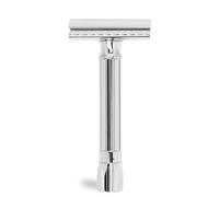 MERKUR Adjustable Safety Razor 500C - Chrome | Classic Gloss Chrome | Two Piece Premium Razor with Straight Cut | Ideal for Wet Shaving | Die-Cast Zinc | Brass Handle | Made in Germany