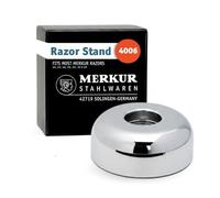 MERKUR Shaving Stand Gloss Chrome 4006 | Non-Slip with Straight Cut | Ideal for Wet Shaving | Brass | Fits Safety Razors 15C, 23C, 24C, 25C, 33C, 34C and 37C | Made in Germany
