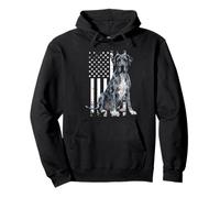 Merle Great Dane Dog Lover USA Flag Pullover Hoodie