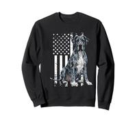 Merle Great Dane Dog Lover USA Flag Sweatshirt