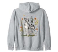 Merle Great Dane Dog Lover Zip Hoodie
