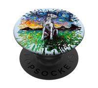 Merle Great Dane Starry Night Splash Art - Dog Lover Gift PopSockets Adhesive PopGrip