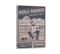Merle Haggard Poster Canvas Wall Art For Room Aesthetic And Decor Poster For Bedroom Kitchen Bathroom Living Room Office Decor 12x18inch(30x45cm) Frame-style