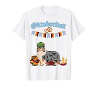 Merle Sheltie Oktoberfest Merle Shetland Sheepdog Value Graphic T-Shirt, Men, White, M