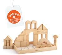 Merle Toys® Premium Wooden Building Blocks for Kids - Large Wooden Blocks for Creative Play, Plain Wooden Blocks for Kids, Rounded Edges for Safe Play, 100% FSC-Certified Wood, Ages 2+, 46-Piece Set