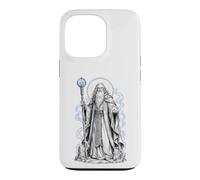 Merlin Arthurian Wizard Sacred Magic Fantasy Line Art Case for iPhone 13 Pro