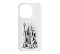 Merlin Arthurian Wizard Sacred Magic Fantasy Line Art Case for iPhone 14 Pro