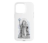 Merlin Arthurian Wizard Sacred Magic Fantasy Line Art Case for iPhone 15 Pro Max