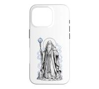 Merlin Arthurian Wizard Sacred Magic Fantasy Line Art Case for iPhone 16 Pro
