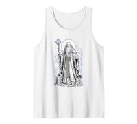 Merlin Arthurian Wizard Sacred Magic Fantasy Line Art Tank Top