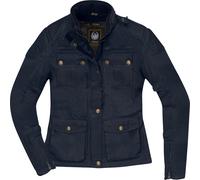 Merlin Buxton II Ladies Motorcycle Waxed Jacket, navy blue, size XS