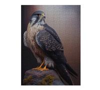 Merlin Falcon Oil Paint Vivid Wooden Jigsaw Puzzle for Adults, 500 PCS