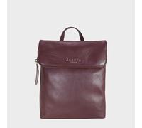MERLIN' Full Grain Leather Zip Around Flap-over Backpack Assots London Burgundy One Size