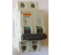 Merlin Gerin C60HB B25 MCB 25A Type B Double Pole Circuit Breaker 25859