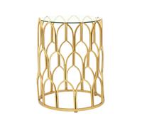 Merlin Leaf Side Table Premier Housewares Gold One Size