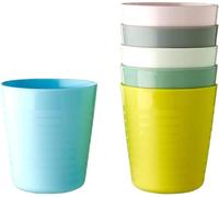 Merlin Market Kalas 004.613.79 Childs Plastic Mug Pastel Multicoloured, Dishwasher & Microwave Safe, Stackable Bright, 7.5 cm Diameter x 8.5 cm Height - 6 Pack