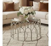 Merlin Silver Finish Coffee Table with Glass Top