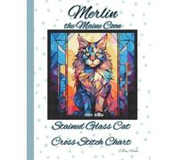 Merlin the Maine Coon: Stained Glass Cat Cross Stitch Chart