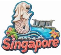 Merlion Singapore Tourist Souvenir 3D Fridge Magnet Home Kitchen Refrigerator Decoration Magnet Keepsake Craft