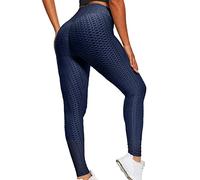 Merlvida Anti Cellulite Women's Leggings Ruched Butt Lift Gym Leggings Womens High Waist Tummy Control Opaque Scrunch Honeycomb Yoga Pants Bubble Textured Wrokout Sports Tights Gym Clothes Plus Size